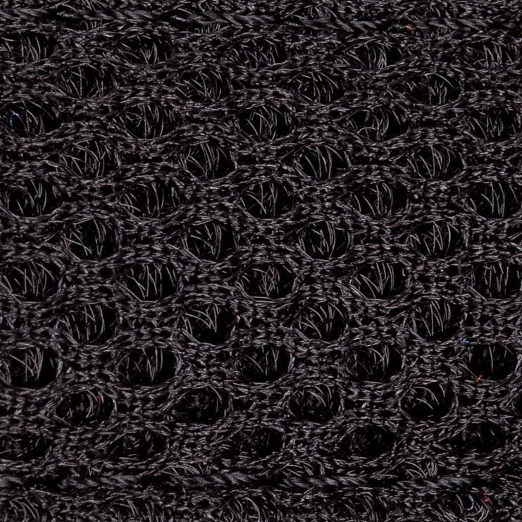 Close-up of a textured black fabric with a grid pattern