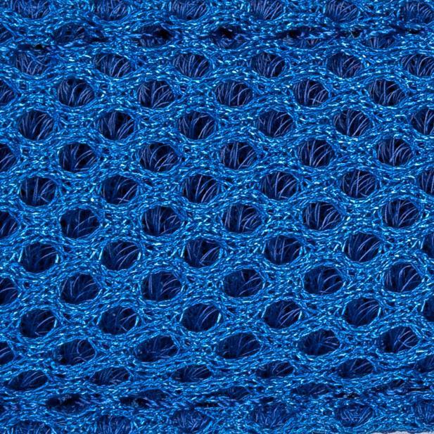 Close-up of blue textured fabric with a grid pattern