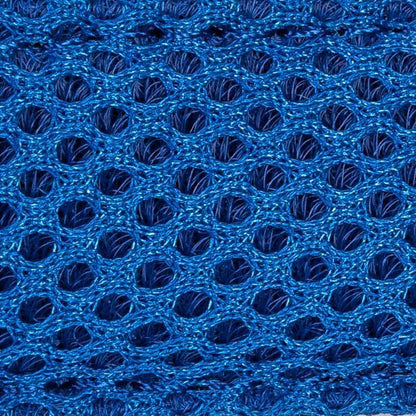 Close-up of blue textured fabric with a grid pattern