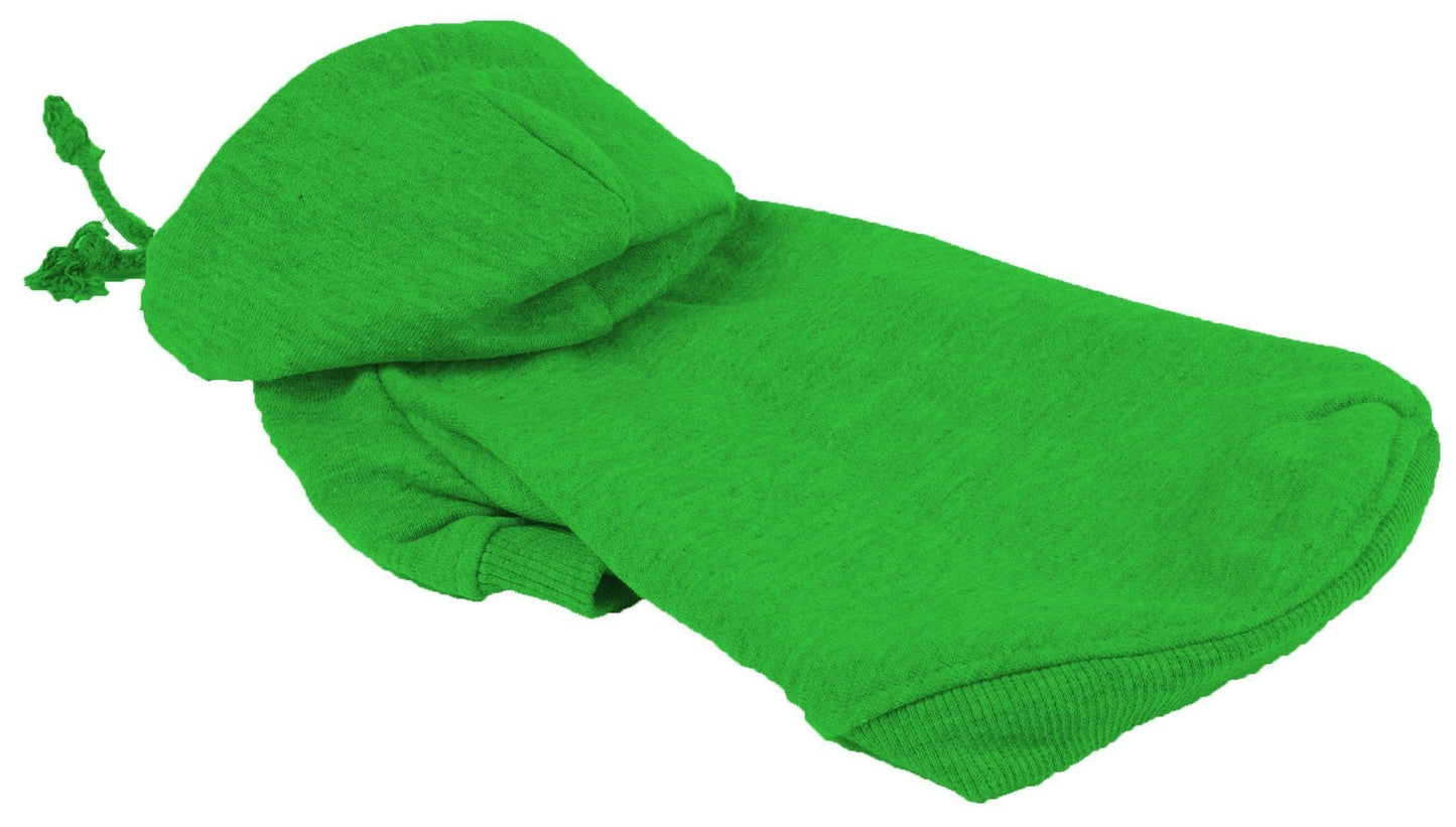 Green dog hoodie on a white background