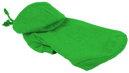 Green dog hoodie on a white background