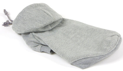 Gray hooded pet coat on a white background