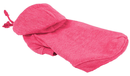 Pink dog hoodie on a white background