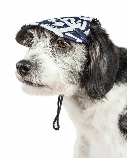 Dog wearing a bandana with a white background