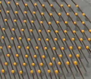 Textured surface with yellow spherical凸起物