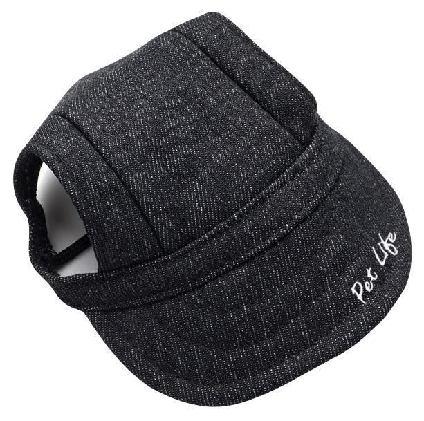 Black pet hat with 'Pet Life' embroidery on a white background