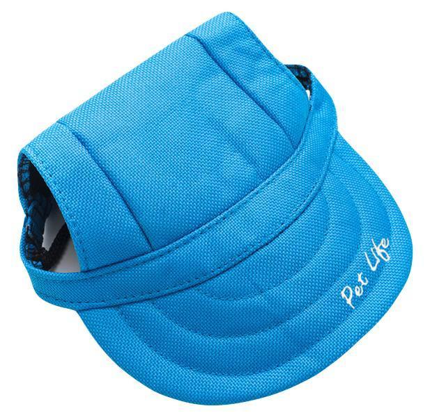 Blue pet life visor on a white background