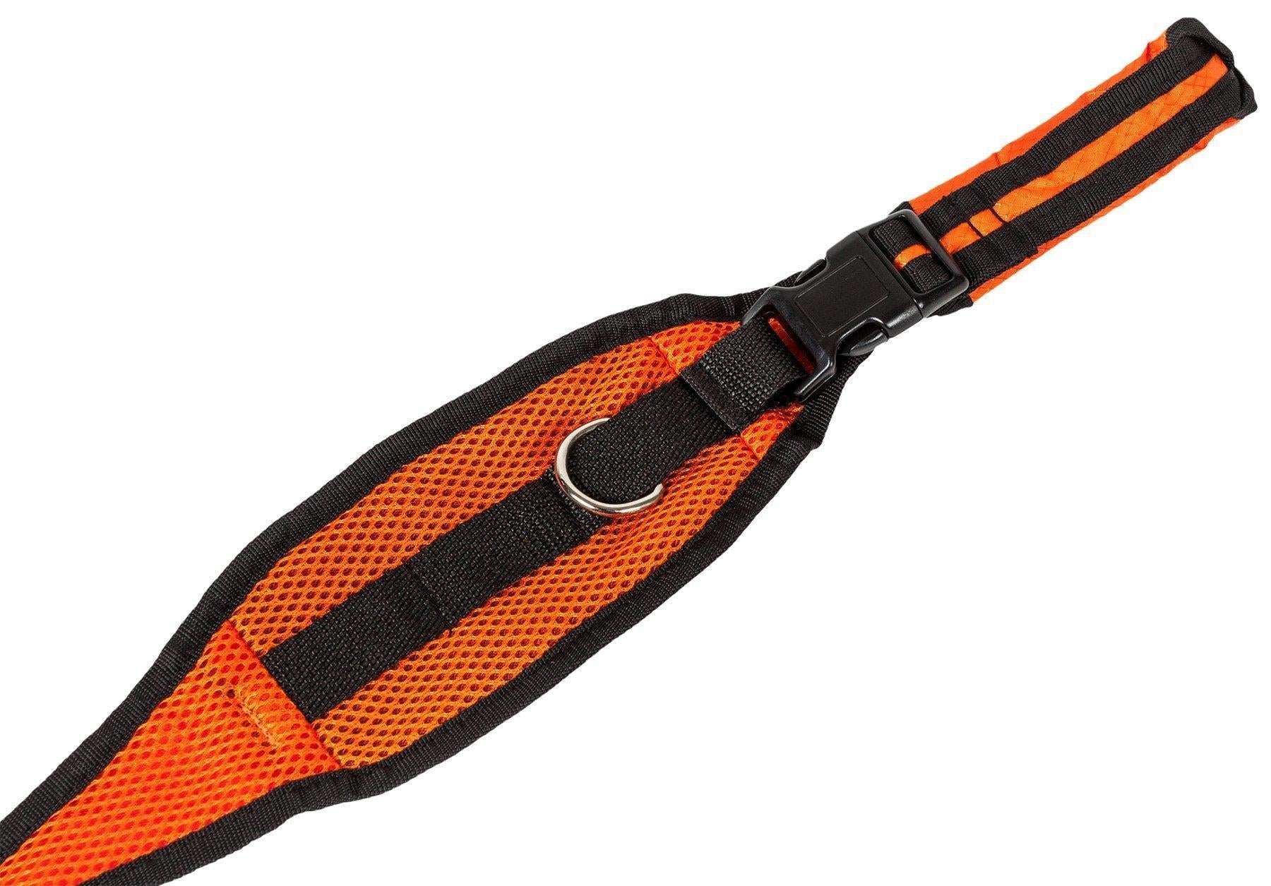 Orange and black dog collar on a white background