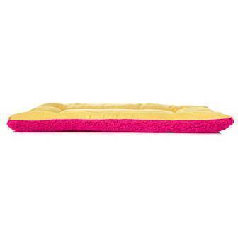 Yellow and pink cushion on a white background