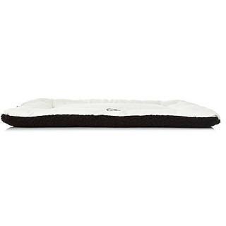 Black and white rectangular pet bed on a white background