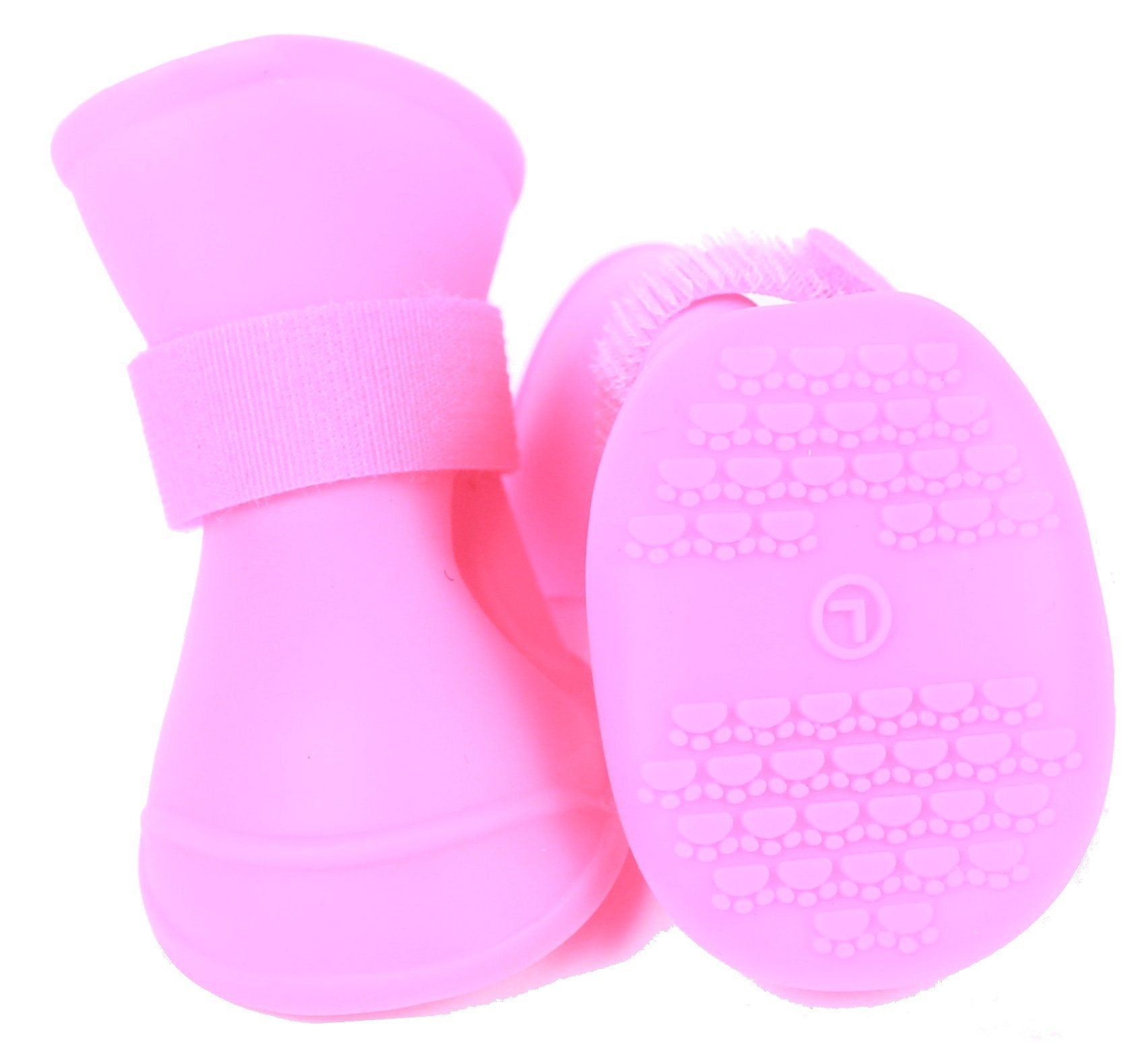 Pink silicone scrubber with textured surface on a white background