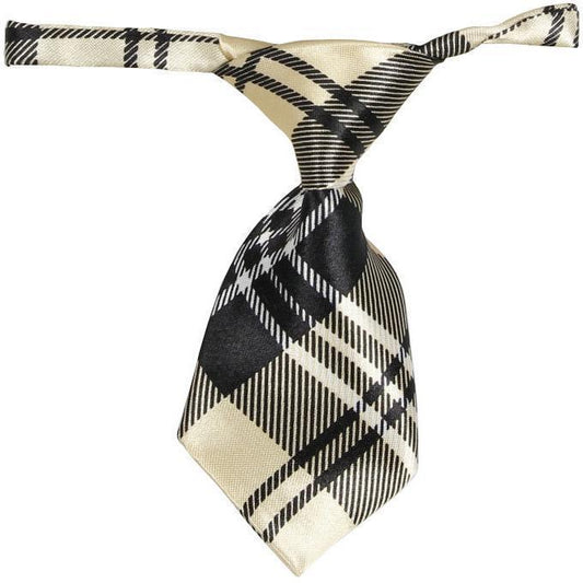 Black and white plaid dog tie on a white background
