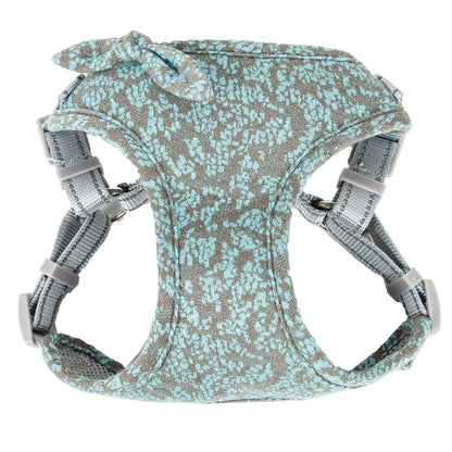 Dog harness with floral pattern on a white background