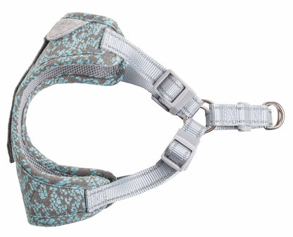 Dog harness with floral pattern on a white background