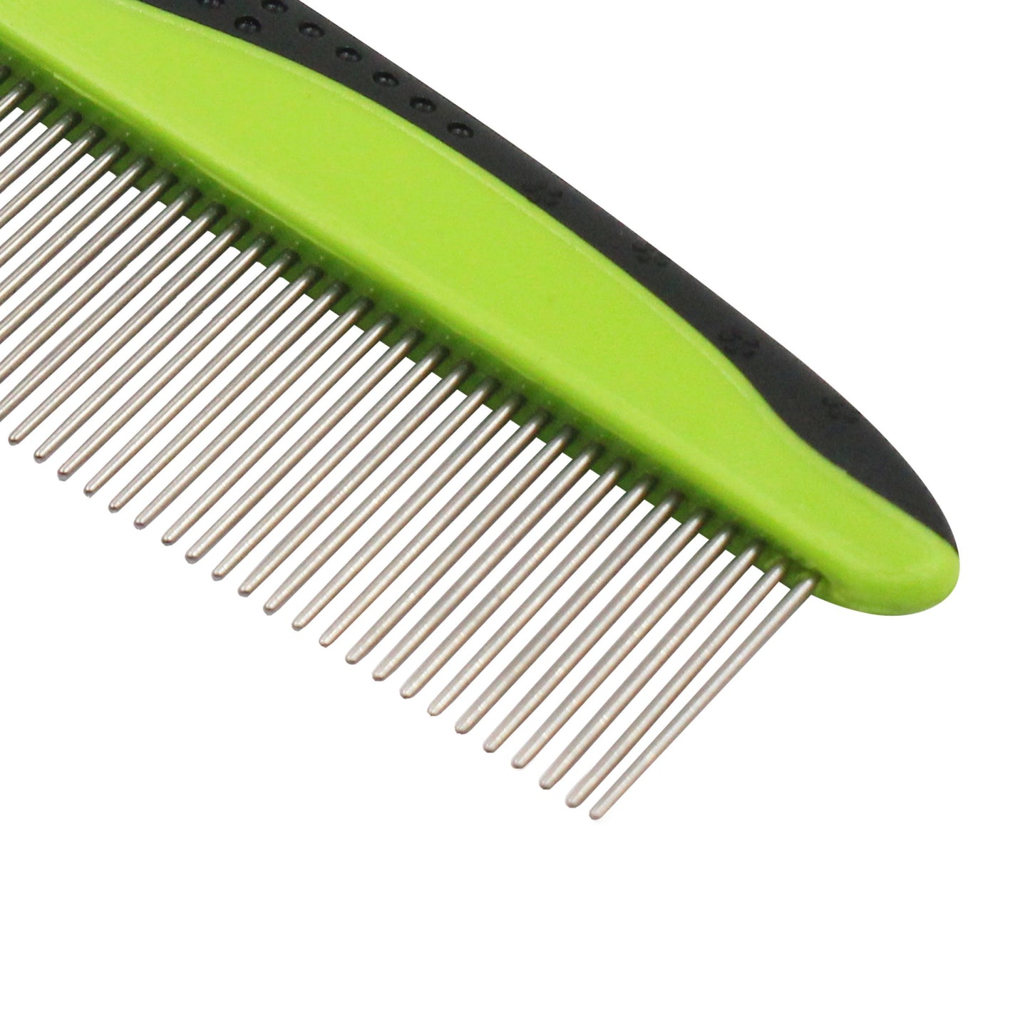 Green and black comb on a white background