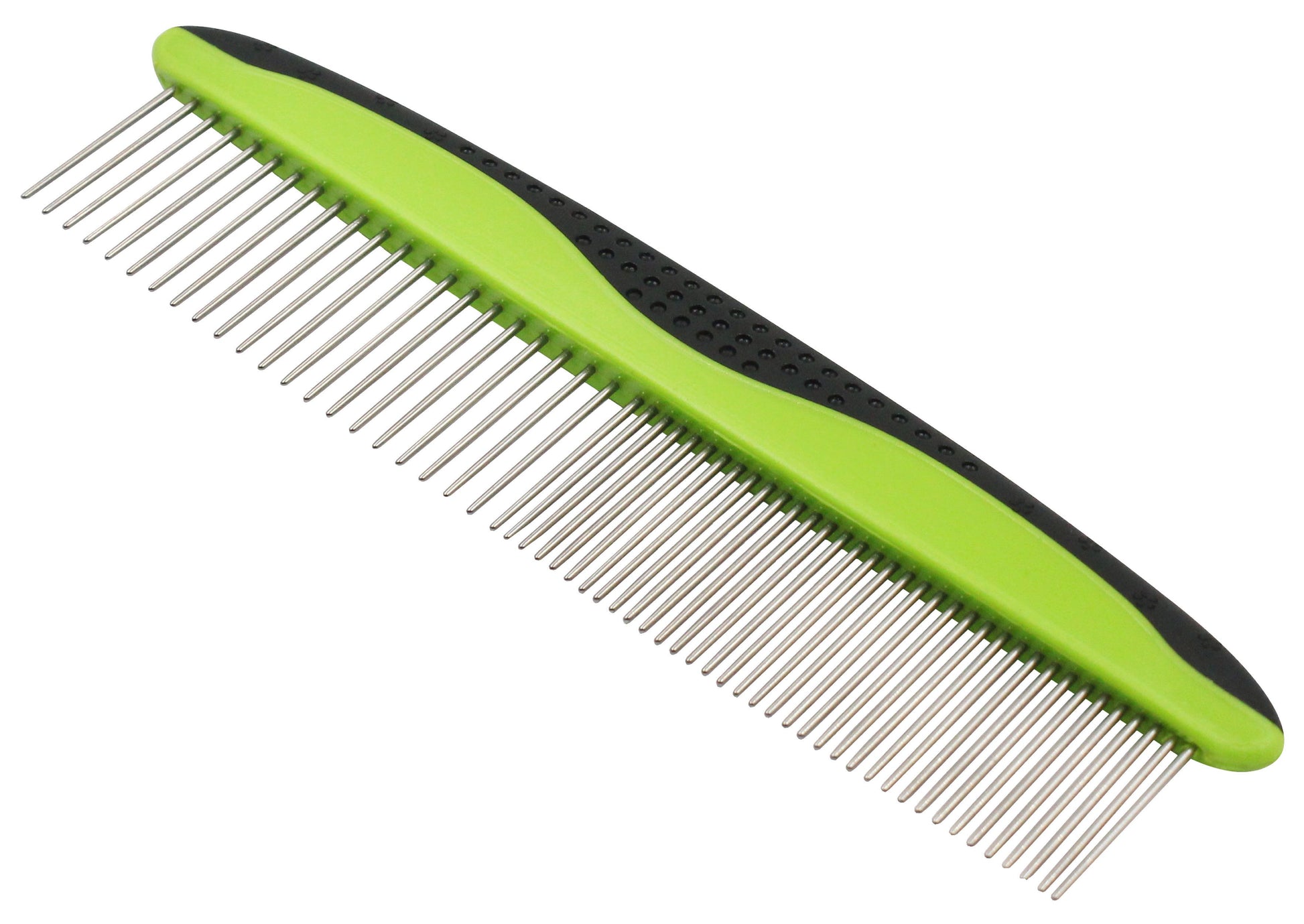 Green and black comb on a white background