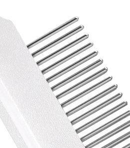 Metallic comb on a white background