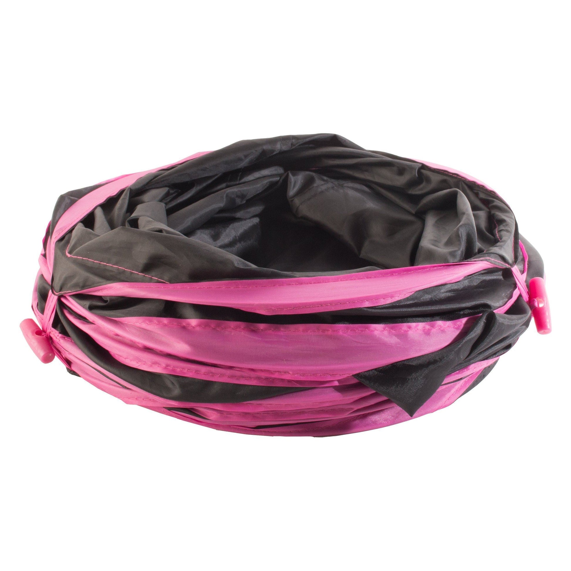 Pink and black bag on a white background