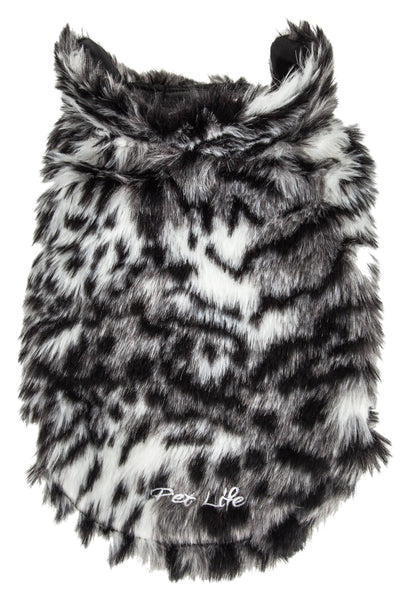 Black and white fur product with 'Pet Life' branding on a white background