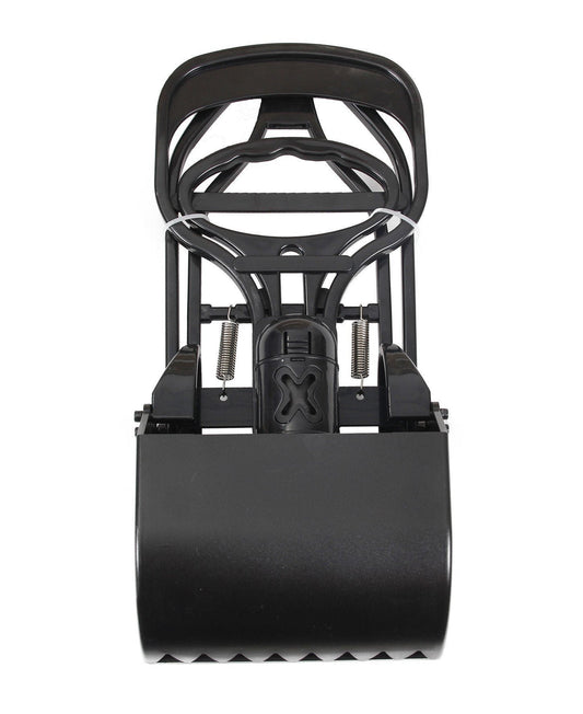 Black excavator bucket on a white background