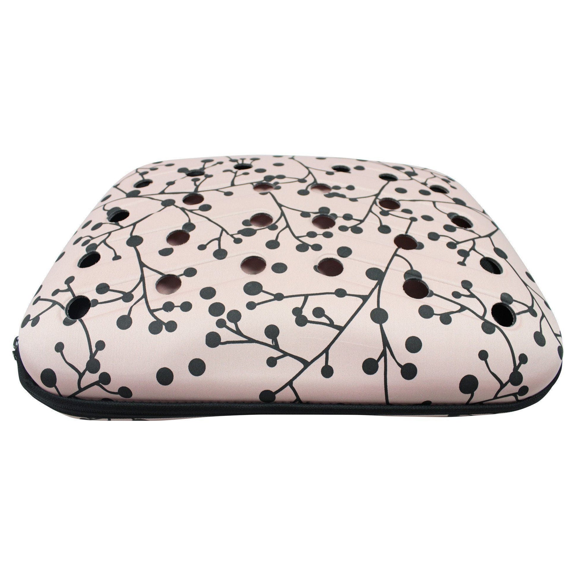 Rectangular cushion with floral pattern on a white background
