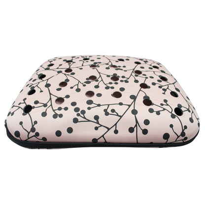 Rectangular cushion with floral pattern on a white background