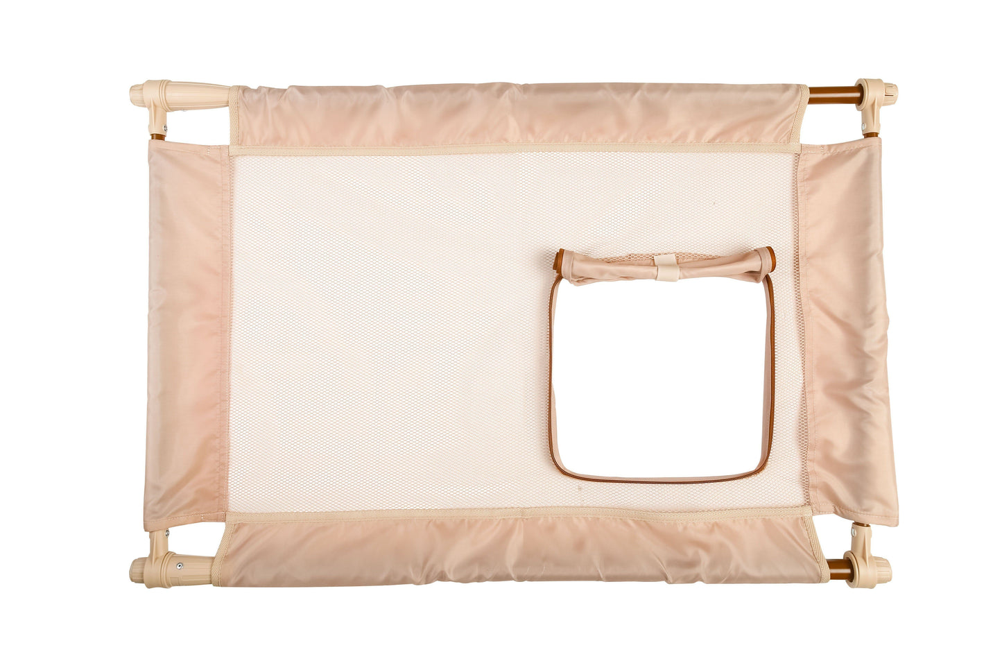 Beige baby gate on a white background