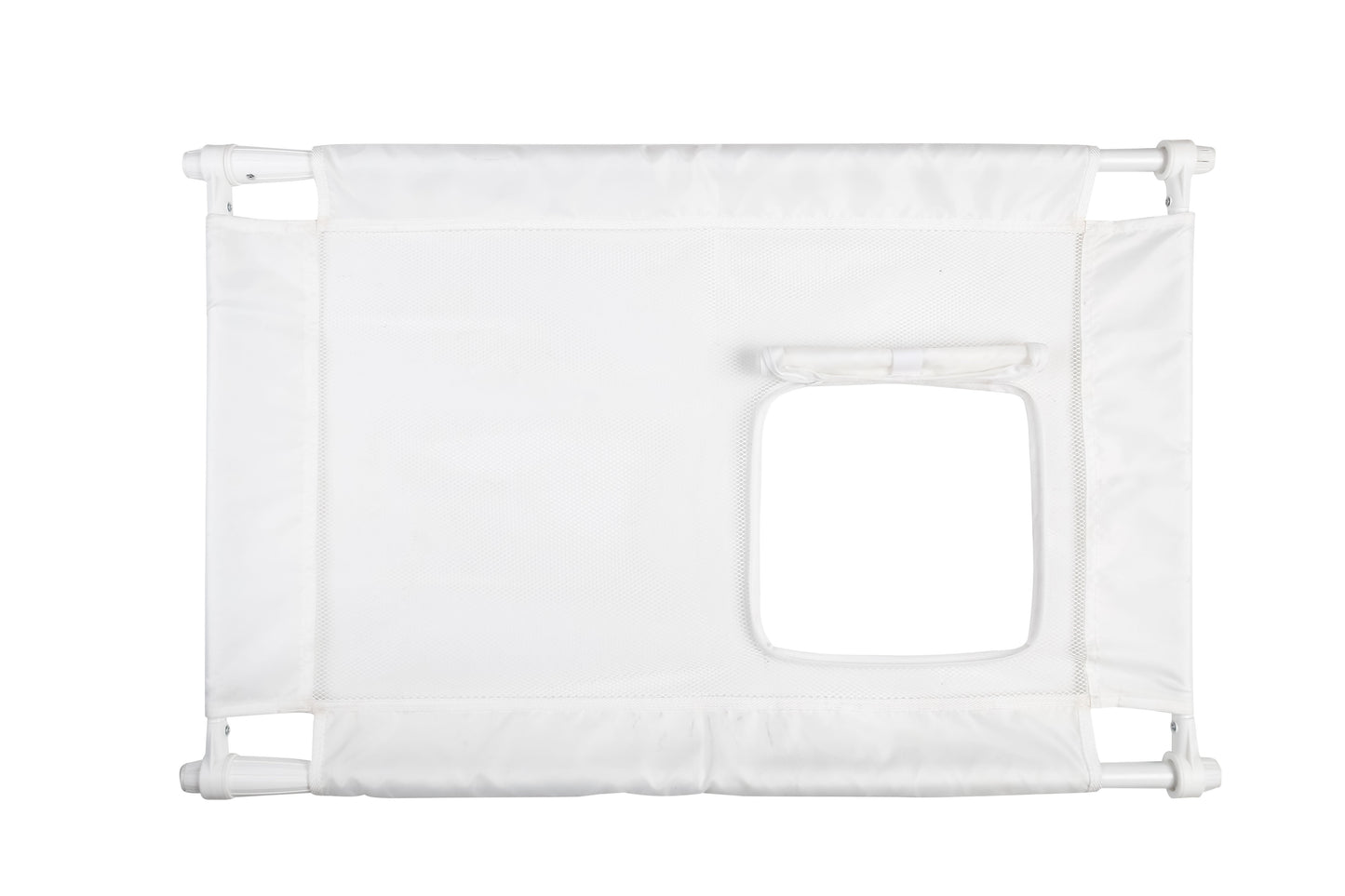 White baby gate on a white background