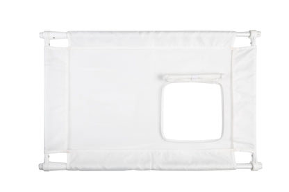 White baby gate on a white background