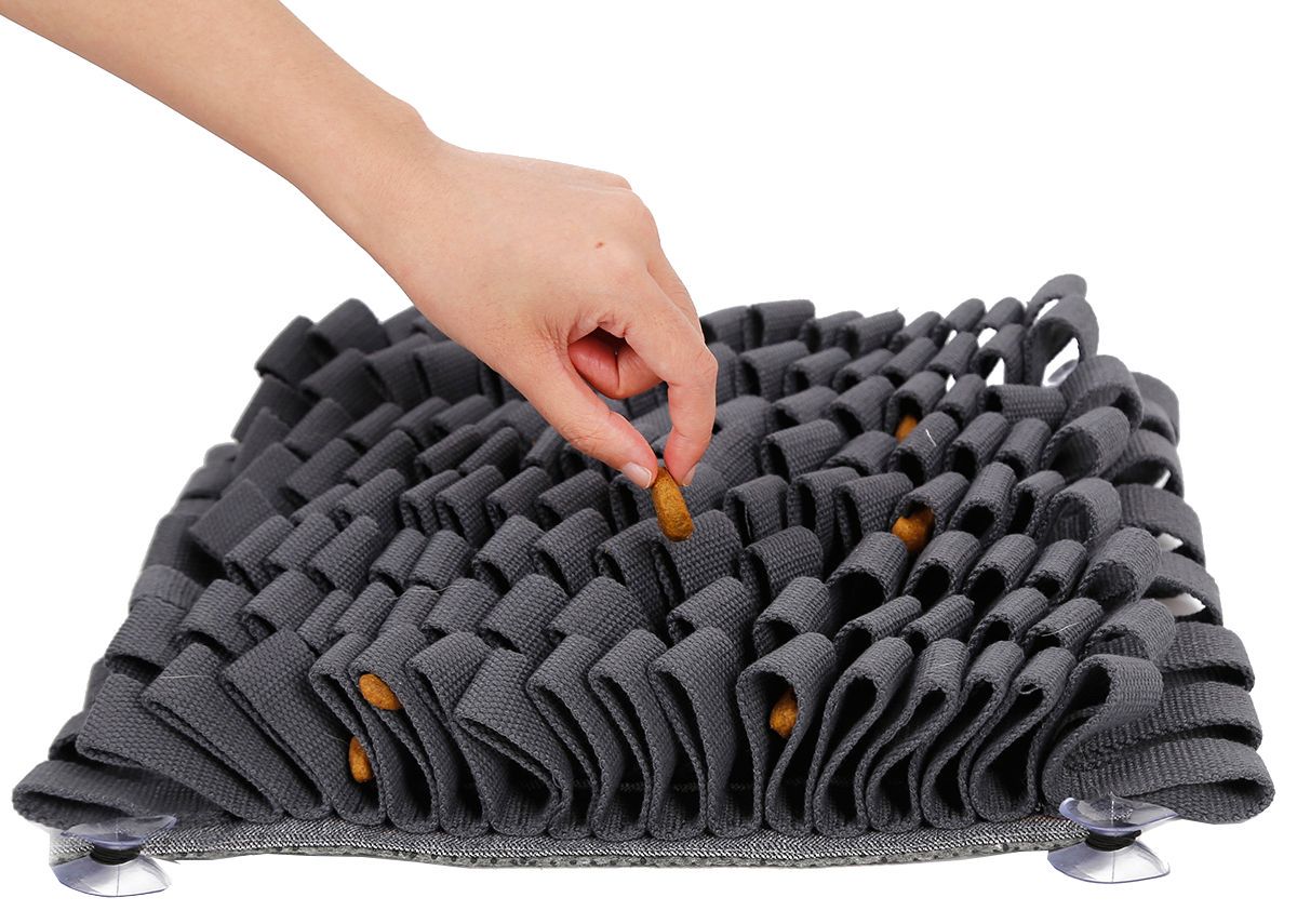 Gray textured mat with suction cups on a white background