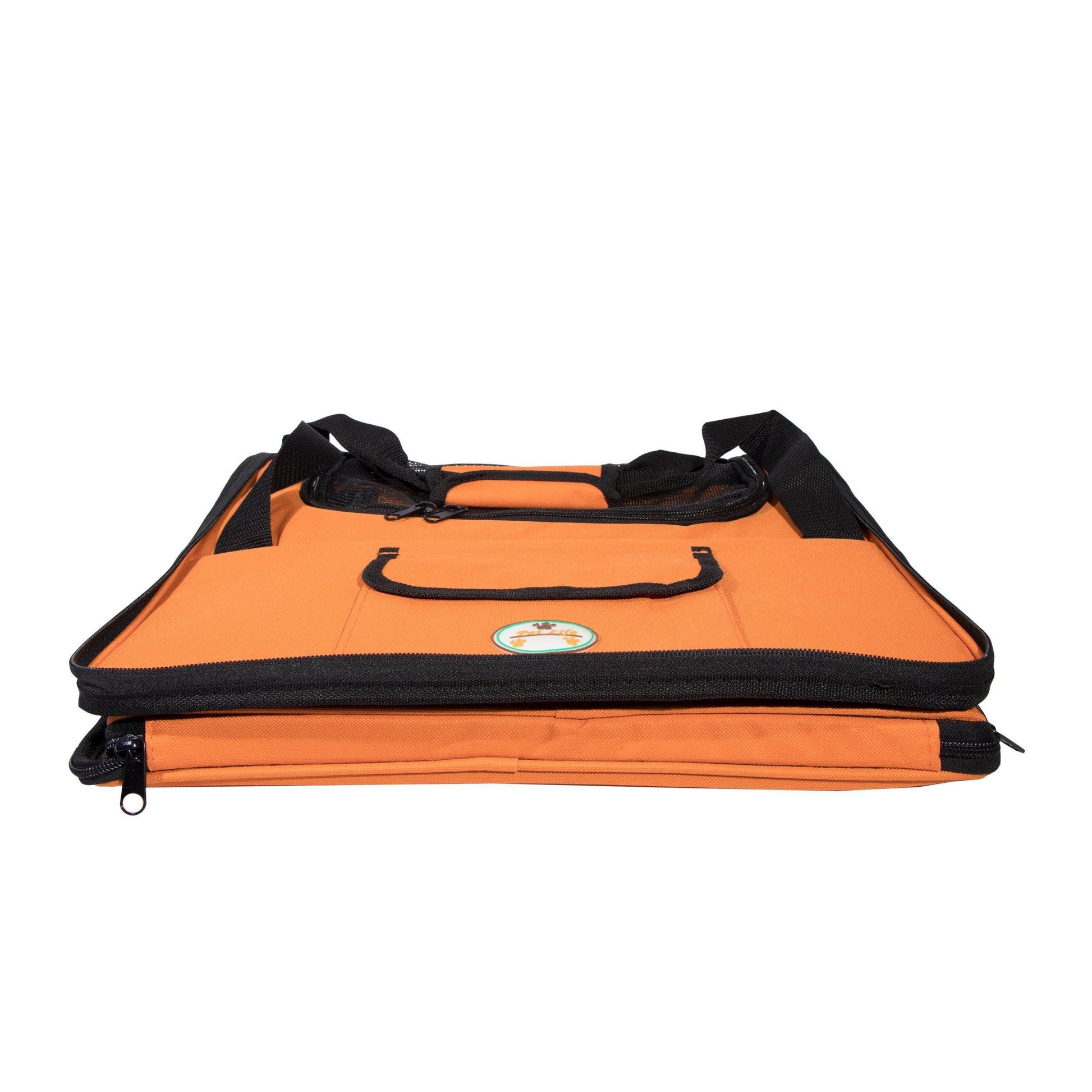 Orange and black bag on a white background