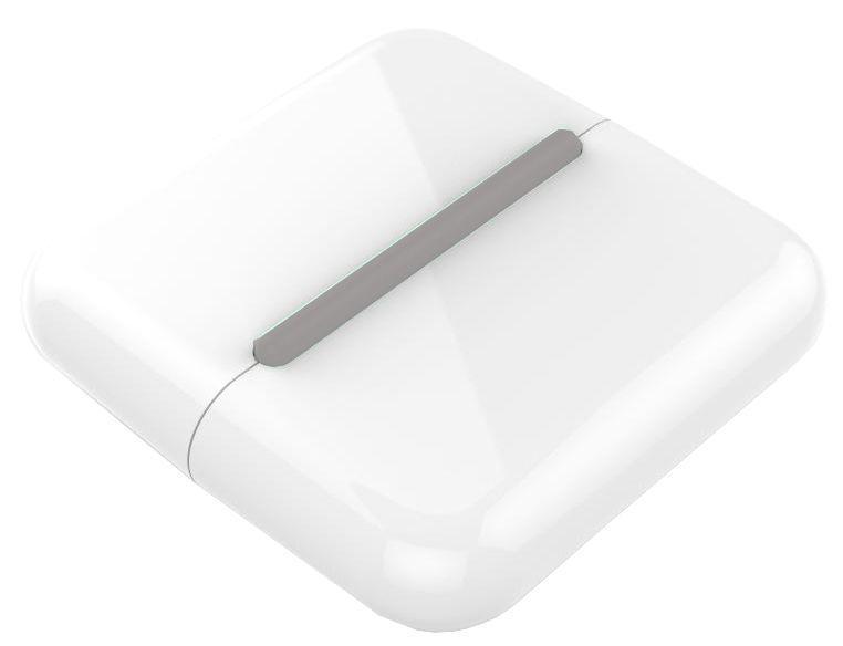 White electronic device with a gray component on a white background