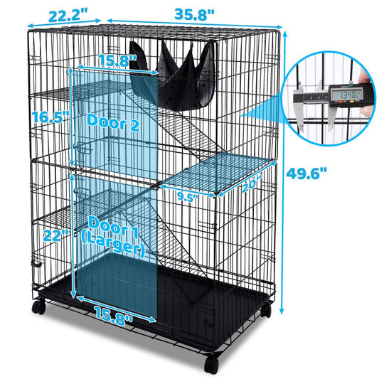 50 Inch 4-Tier Cat Cage
