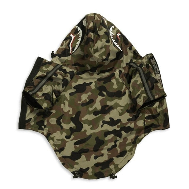 Camouflage-patterned hoodie on a white background
