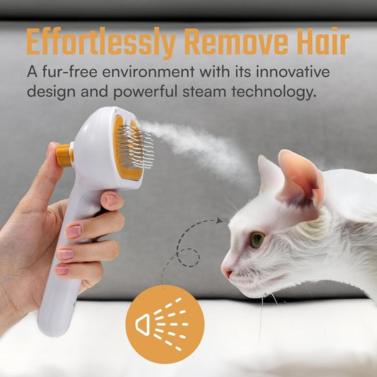 Cat Steam Brush 2024 New Rechargeable Self-Cleaning Pet Grooming Brush