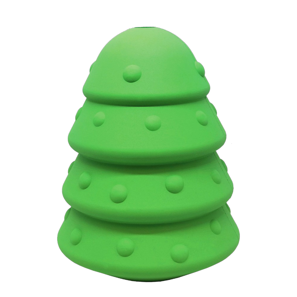 Green tree-shaped object on a white background