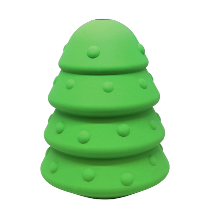 Green tree-shaped object on a white background
