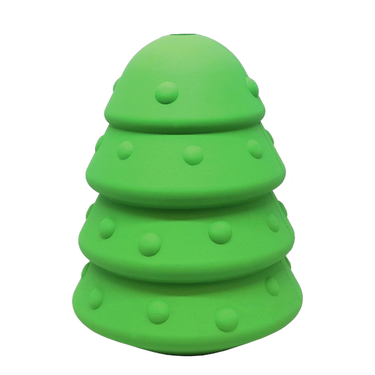 Green tree-shaped object on a white background