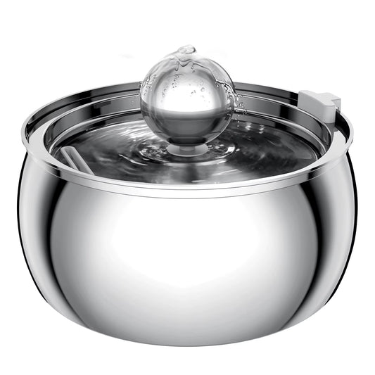 304 Stainless Steel Pet Water Fountain 4L/135 Oz with Faucet Silent Filter Automatic Dog Water Fountain Live Water Circulation.