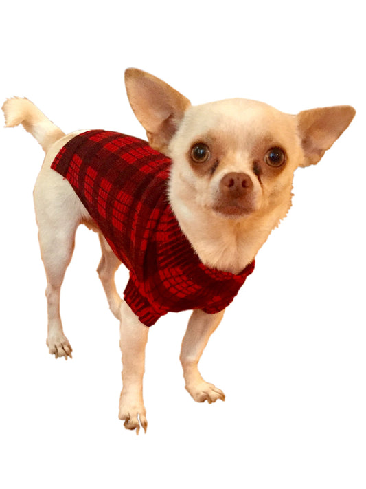 Londoner Plaid, Mockneck, Red/Black