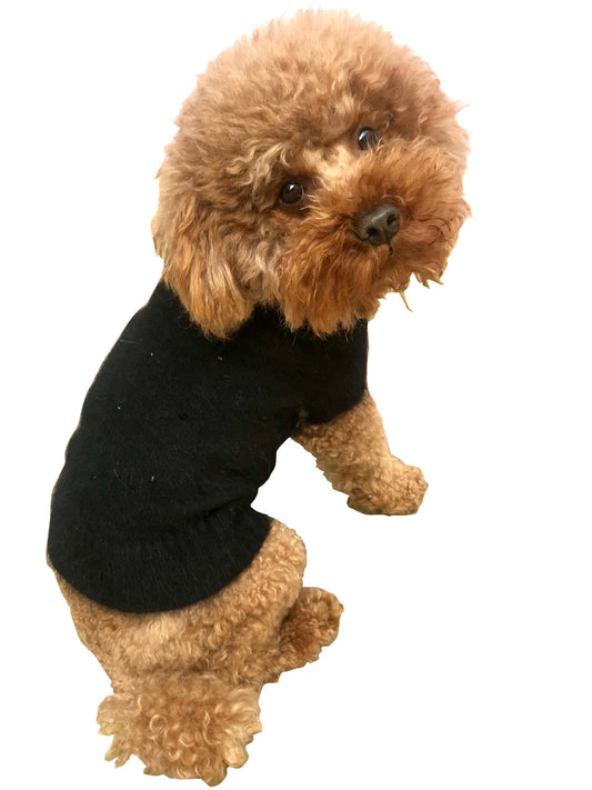 Super Glam Rhinestone Turtleneck, Black