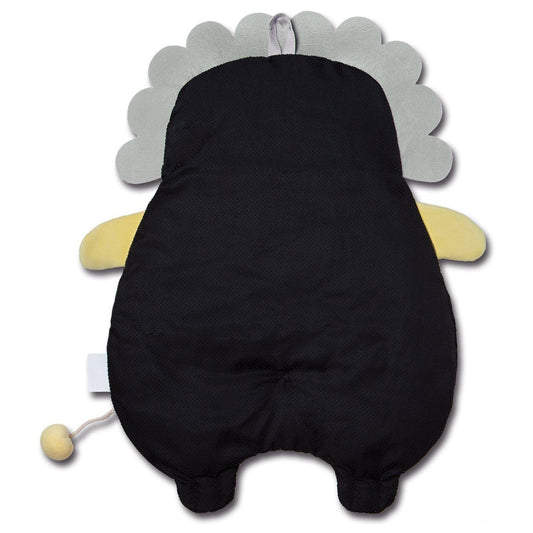 Black hedgehog-shaped pillow with a white background