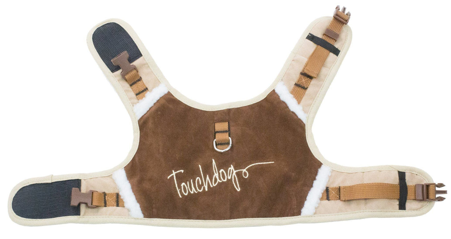 Dog harness with 'Touchdog' branding on a white background